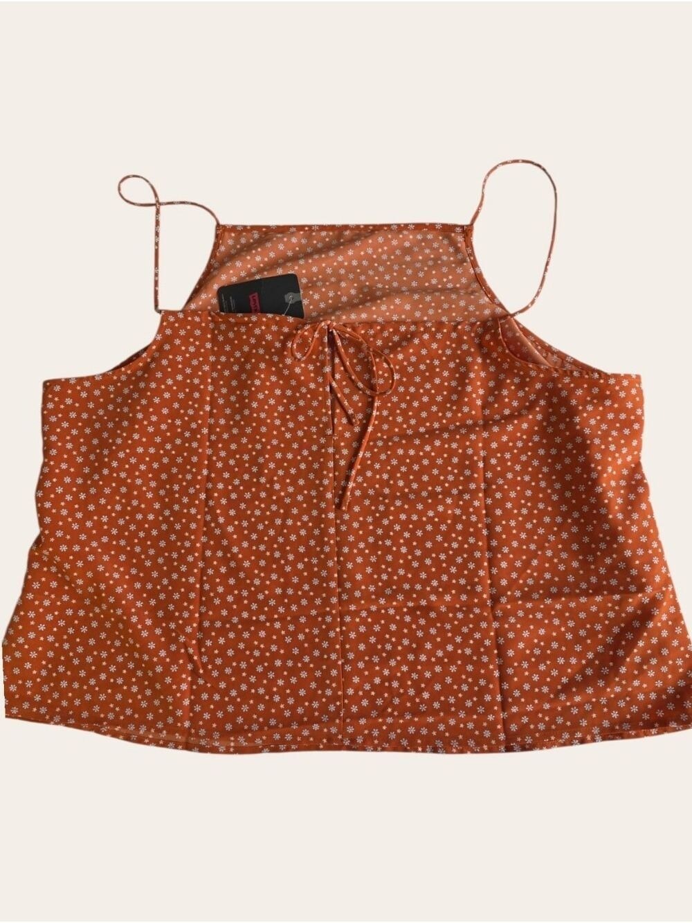 Levi’s Rust Orange Ditsy Floral Tie Back Cami Top 3X NWT - Picture 5 of 11